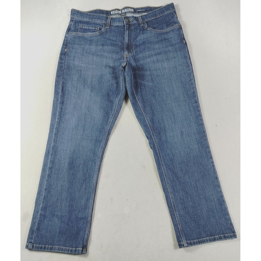 Eddie Bauer Jeans Mens 38 Blue Regular Straight Stretch Denim Casual Wear